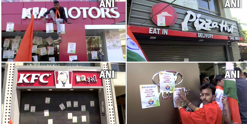 Efek Cuitan Soal Kashmir, Toko KFC Hingga Hyundai di Gujarat Ditutup Paksa Pengunjuk Rasa