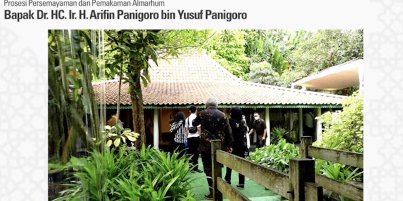 Almarhum Arifin Panigoro Dimakamkan Secara Kenegaraan, Takziah Dibuka Terbatas