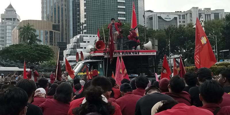 Ikatan Mahasiswa Muhammadiyah (IMM) menggelar aksi di Kawasan Patung Kuda, Jakarta Pusat/Ist