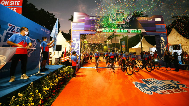 Ajang BTN Run & Ride 2022 di Plaza Barat Senayan, Gelora Bung Karno, Jakarta pada Minggu (27/3)./Dok