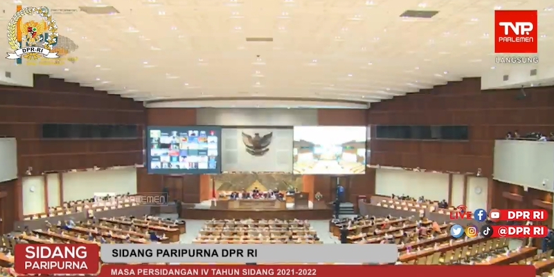Paripurna DPR Dihadiri 80 Fisik dan 252 Virtual, Sisanya Absen