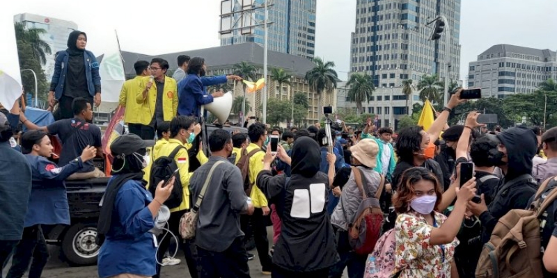 Sejumlah Remaja Diamankan Polisi saat Aksi Mahasiswa di Patung Kuda, Tak Tahu Tujuan Demo