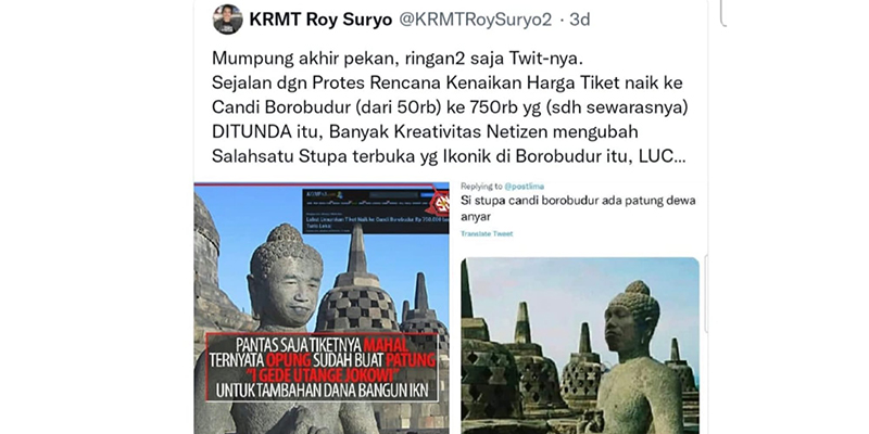 Kasus Stupa Mirip Jokowi Naik ke Penyidikan, Polda Metro Bakal Periksa Roy Suryo