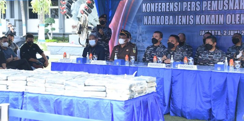 TNI AL Musnahkan Kokain 179 Kilogram Senilai Rp 1,25 Triliun