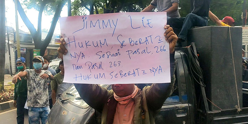Demo di PN Tangerang, Warga Pantura Dorong Jimmy Lie Segera Ditahan