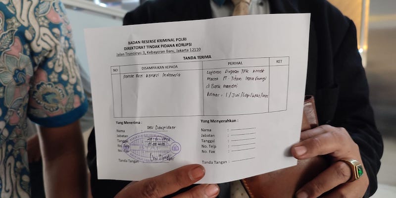 Laporan KAKI resmi diterima Direktorat Tindak Pidana Korupsi (Dittidpikor) Bareskrim Mabes Polri, Rabu (29/6)/RMOL
