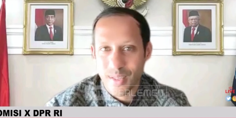 Rapat Bersama Komisi X DPR, Menteri Nadiem Makarim Umumkan Positif Covid-19