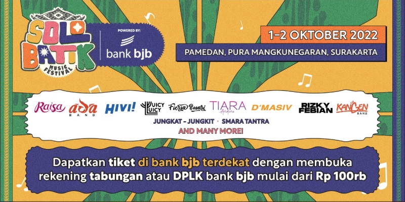 Mau Tiket Solo Batik Music Festival? Cukup Buka Rekening bank bjb