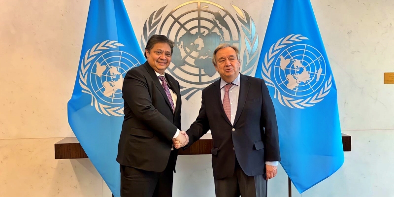 Terima Kunjungan Airlangga Hartarto, Antonio Guterres Sampaikan Dukungan PBB pada Presidensi G20 Indonesia