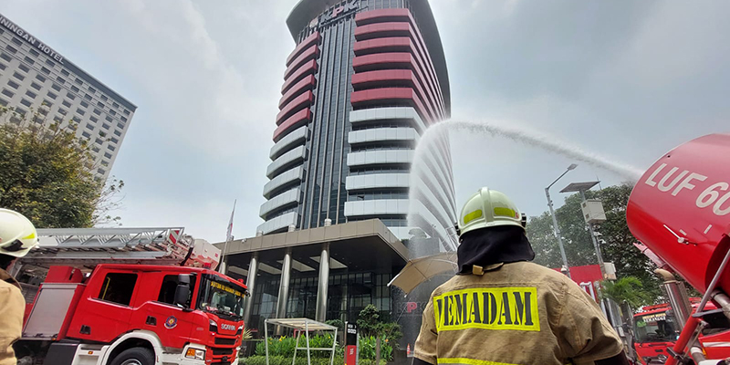 Simulasi penanggulangan kebakaran Dinas Penanggulangan Kebakaran dan Penyelamatan Provinsi DKI Jakarta/Ist