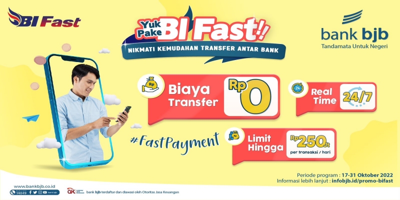 Pakai BI Fast bank bjb, Bebas Biaya Transfer dengan Limit Hingga Rp 250 Juta