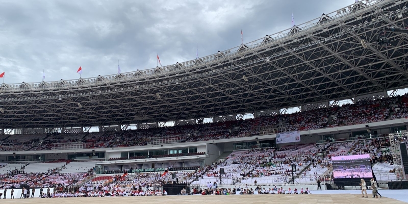 Massa Gerakan Nusantara Bersatu Mulai Padati Stadion Gelora Bung Karno