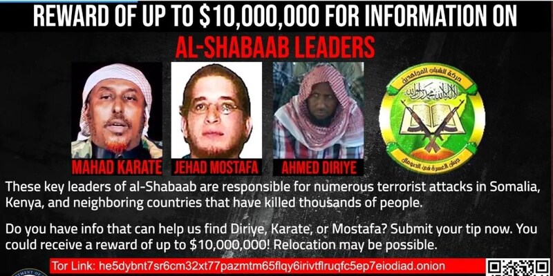 AS Siap Beri Rp 155 Miliar untuk Informasi Keberadaan Tiga Pentolan Al-Shabaab