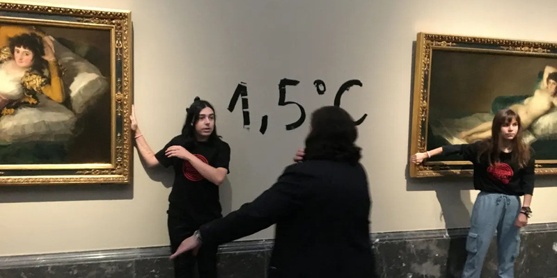Protes Perubahan Iklim, Dua Aktivis Buat Aksi Lem Tangan ke Lukisan Legendaris Goya di Madrid