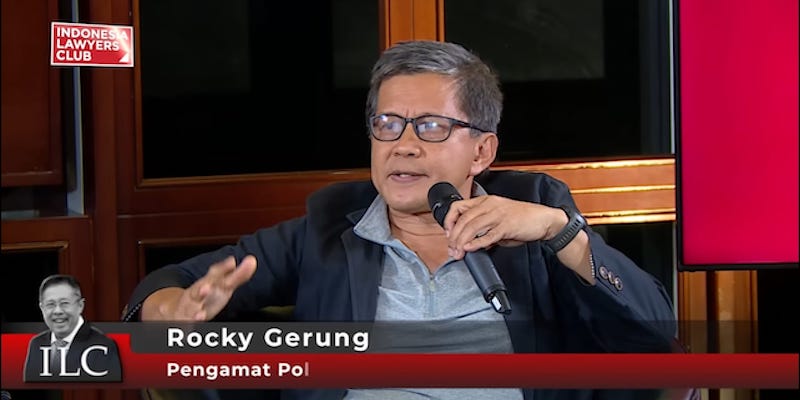 Rocky Gerung Bilang, di Dalam Kepala Jokowi Politik Identitas Identik dengan Islam