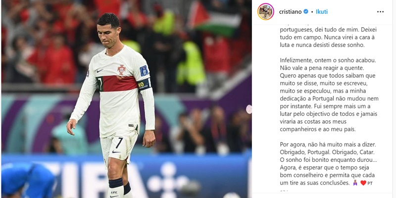 Curhat di Instagram, Ronaldo Akui Mimpinya di Piala Dunia Sudah Berakhir