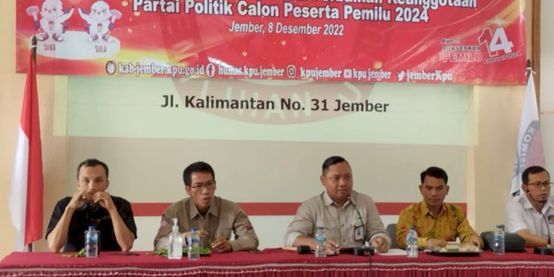 Hasil Verifikasi Faktual Perbaikan, KPU Jember Nyatakan 3 Partai Baru Lolos sebagai Calon Peserta Pemilu 2024