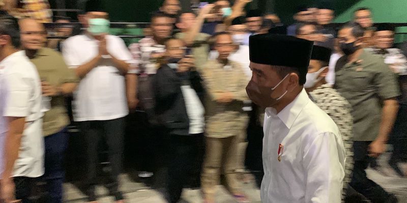 Presiden Joko Widodo saat tiba di rumah duka almarhum Ferry Mursyidan Baldan/RMOL