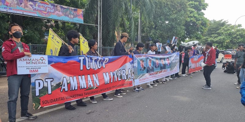 Diduga Langgar HAM, Mahasiswa Tangerang Tuntut PT Amman Mineral Ditutup