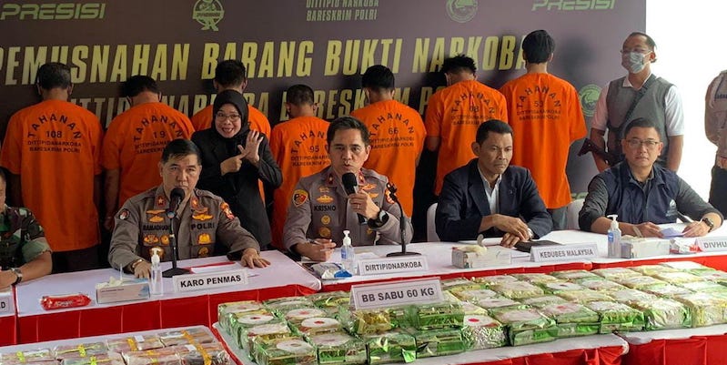 Bareskrim Tangkap AA, Buronan yang Selundupkan 179 Kg Sabu di Malaysia