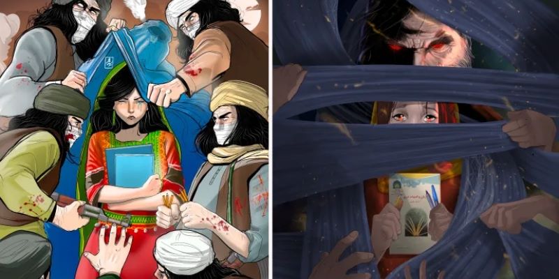 Lewat Karya, Kartunis Sayed Muhammad Tunjukkan Kebenaran tentang Nasib Perempuan di Afghanistan