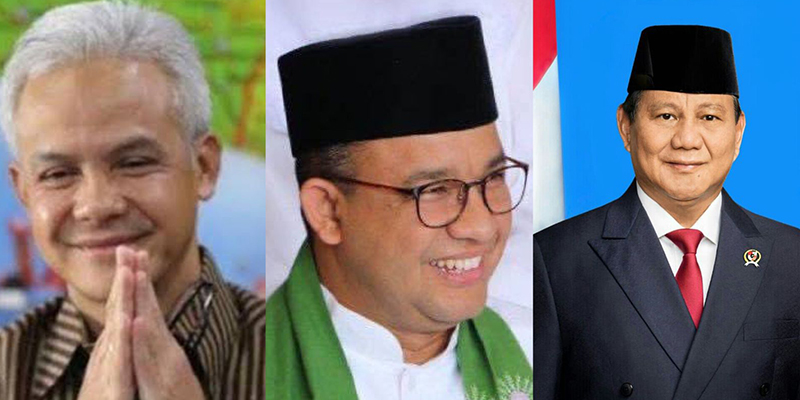 Prabowo, Anies dan Ganjar Salip-salipan Tiga Besar Capres