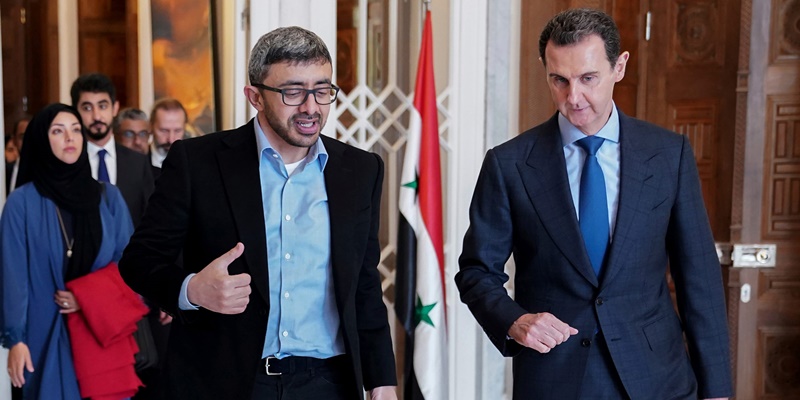 Bashar al-Assad Sambut Kunjungan Menlu UEA, Sampaikan Terima Kasih atas Bantuan Puluhan Juta Dolar AS
