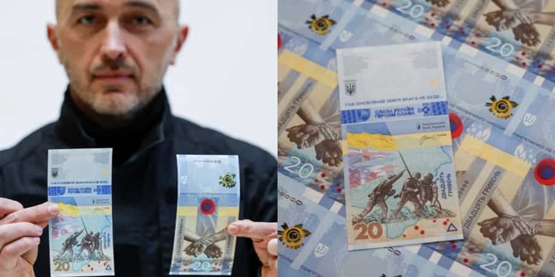 Satu Tahun Invasi Rusia: Bank Ukraina Meluncurkan Uang Kertas Baru dengan Desain Tentara Mengibarkan Bendera