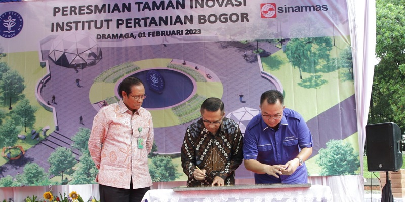 Upacara peresmian Taman Plaza Inovasi di kampus IPB, Dramaga, Bogor pada Rabu, 1 Februari 2023/Ist