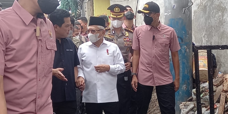 Maruf Amin, Kapolri, dan Menteri BUMN Tinjau Lokasi Kebakaran Depo Pertamina Plumpang