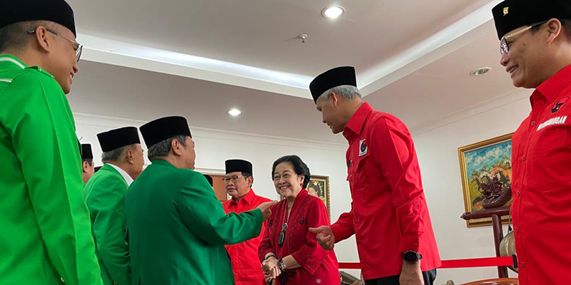 Rombongan PPP Disambut Megawati dan Ganjar Pranowo di Markas PDIP