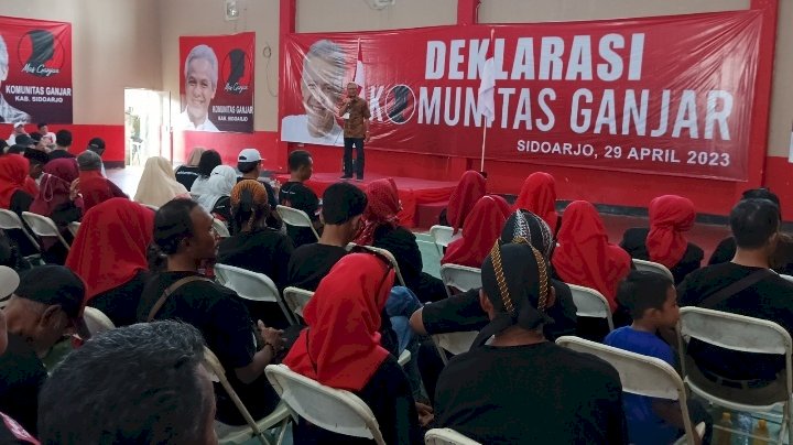 Deklarasikan Dukungan, Relawan Ganjar di Sidoarjo Gaungkan Tolak Politik Uang