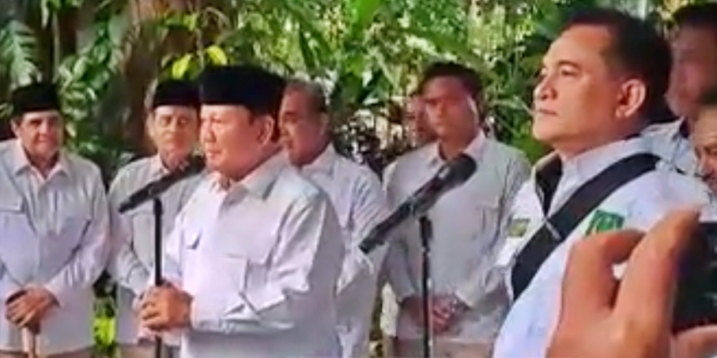 Didampingi Muzani, Prabowo Terima Rombongan PBB di Kertanegara