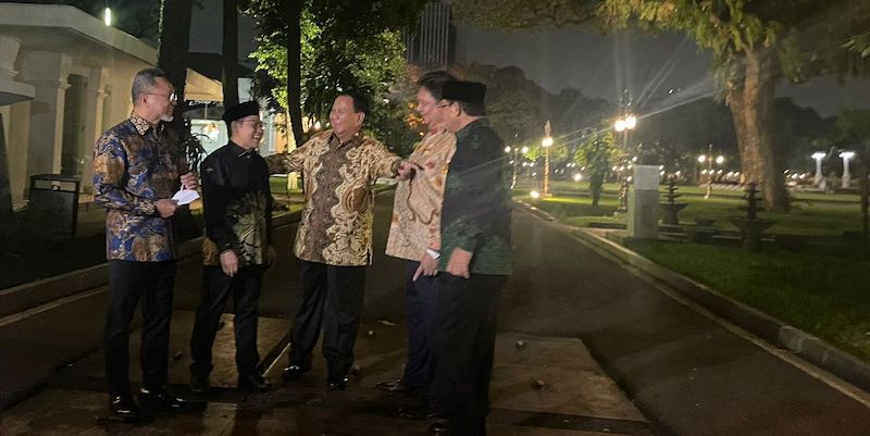 Ketum Partai koalisi pemerintahan Jokowi saat berada di Istana Negara/Ist