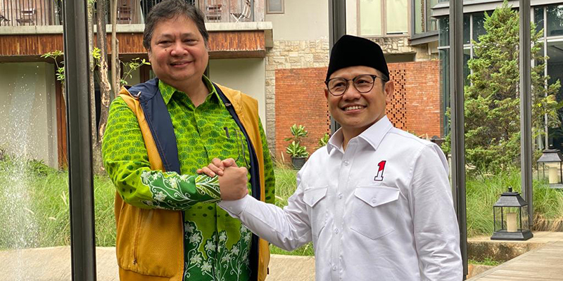 Airlangga Kenakan Batik Warna Hijau saat Halal Bihalal Sama Cak Imin