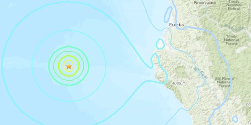Gempa Berkekuatan 5,5 SR Mengguncang Lepas Pantai California Utara