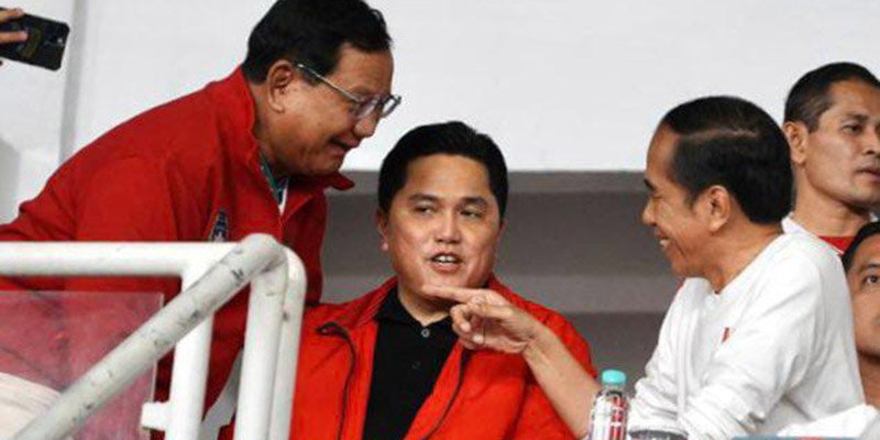 Jokowi, Erick Thohir, dan Prabowo Kompak Nonton Bareng Laga Indonesia Vs Argentina