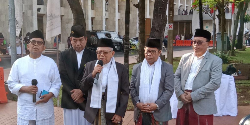Wakil Presiden RI, Maruf Amin usai melaksanakan Shalat Iduladha di Masjid Istiqlal, Jakarta/RMOL