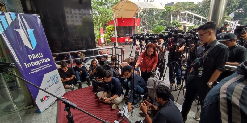 Situasi Gedung Merah Putih KPK saat konferensi pers Mendikbud Nadiem Makarim batal/RMOL