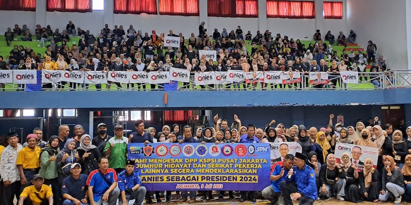 Ribuan Buruh Yogyakarta Dukung Anies Jadi Presiden 2024