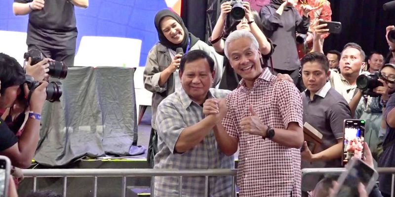 Bertemu Ganjar di Festival Belajaraya 2023, Prabowo: Kita Bersaing Sehat