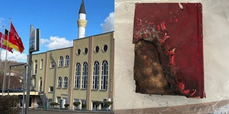 Al Quran Dibakar dan Dibuang di Depan Masjid Jerman