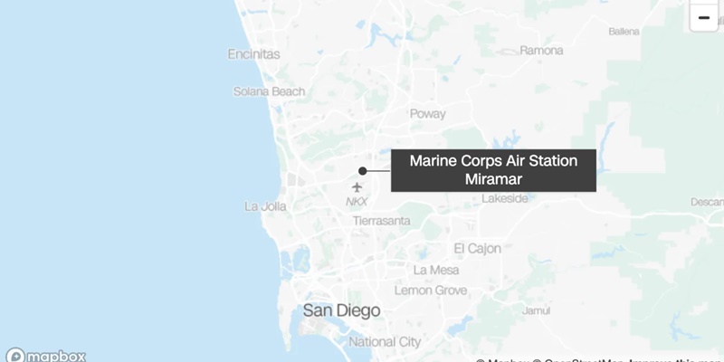 Jet Militer AS Jatuh di Dekat Pangkalan Udara Korps Marinir Miramar di San Diego