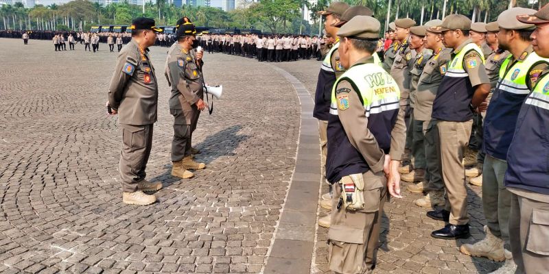 Ratusan Personel Satpol PP Juga Diterjunkan Amankan Aksi Buruh di Istana