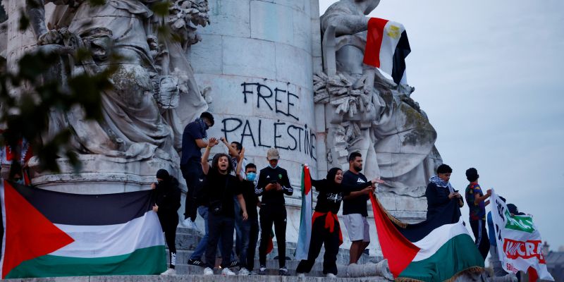 Demonstrasi pro-Palestina di Paris, Prancis pada Kamis, 12 Oktober 2023/Net