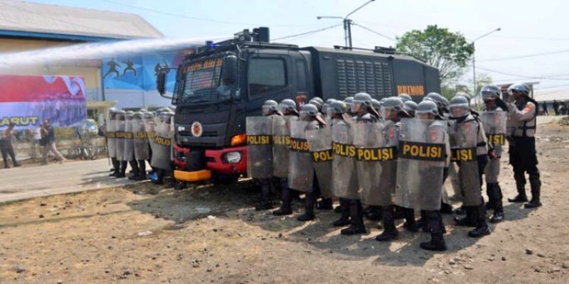 Polres Garut Gelar Simulasi Pengamanan Jalannya Pemilu 2024