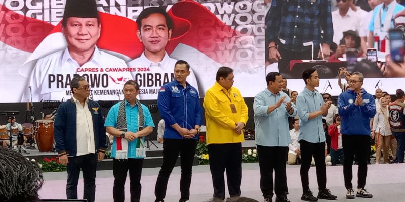 Tiba di Indonesia Arena, Parpol KIM Resmi Deklarasi Dukung Prabowo-Gibran