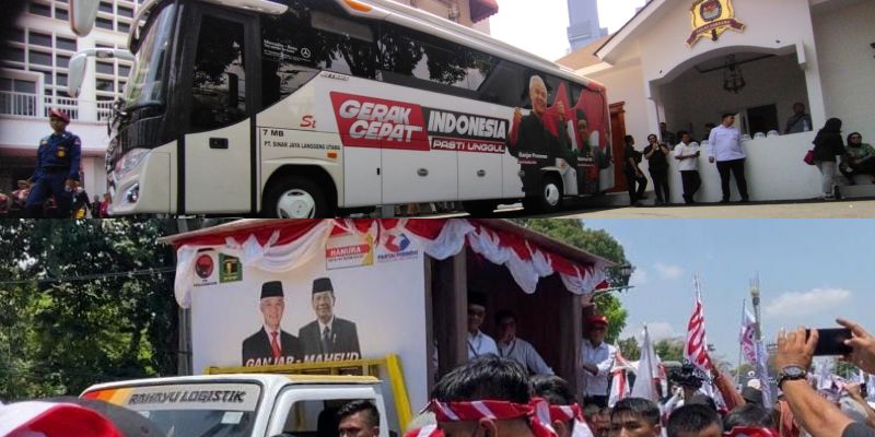 Berbeda dengan Ganjar dan Mahfud, Ketum Partai Pendukung Milih Naik Bus Super Luxury ke KPU