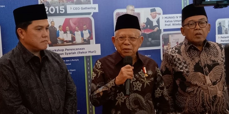 Berjasa Kembangkan Perekonomian Syariah, Wapres Maruf Amin Apresiasi Kinerja Erick Thohir