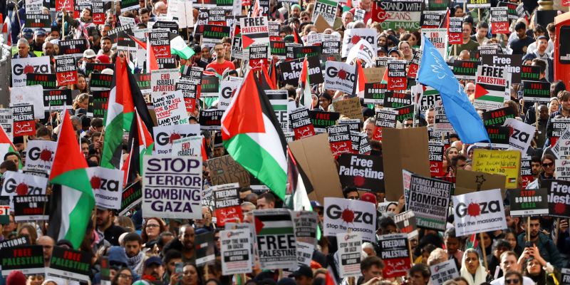 100 Ribu Demonstran Pro-Palestina Luber ke Jalan-jalan London